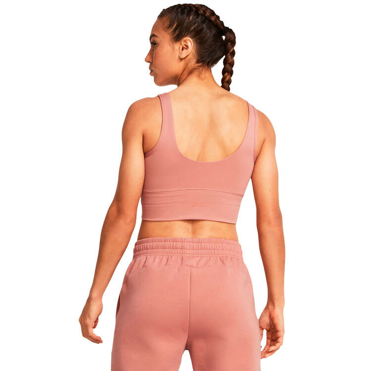 Under Armour Womens Meridian Fitted Crop Tank, Pink, rebel_hi-res