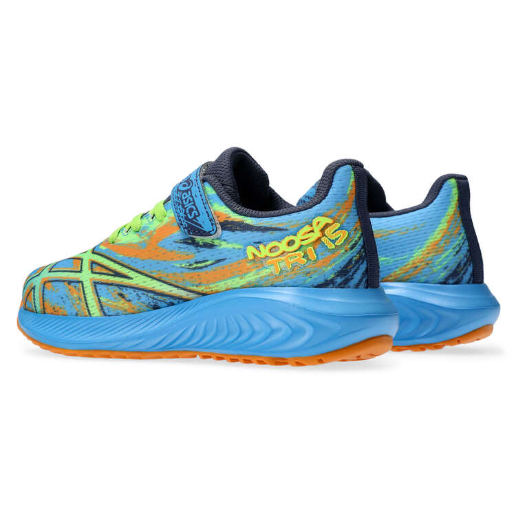 Asics Pre Noosa Tri 15 PS Kids Running Shoes, Blue/Lime, rebel_hi-res