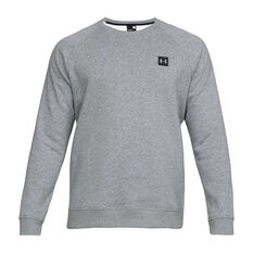 Under Armour Mens Rival Fleece Crew Sweater Grey XL, Grey, rebel_hi-res