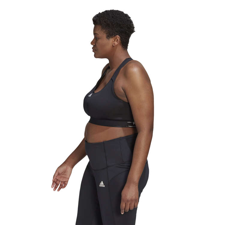 adidas Womens Powerreact Training Medium Support Sports Bra (Plus Size)  Black 4XL
