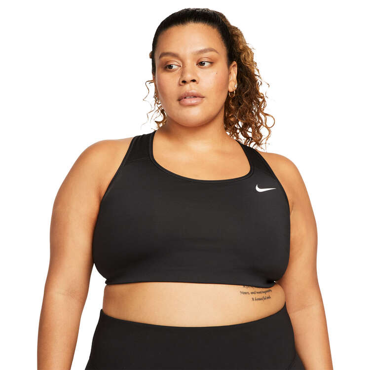 Nike Womens Dri-FIT Swoosh Non-Padded Sports Bra (Plus Size) Black 3X