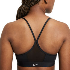 Nike Womens Dri-FIT Indy Zip Front Sports Bra, Black, rebel_hi-res