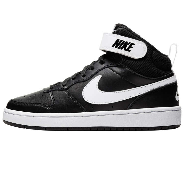 Nike Court Borough Mid 2 Kids Casual Shoes, Black / White, rebel_hi-res