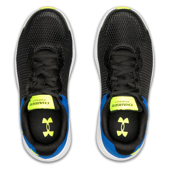 Under Armour Charged Pursuit 2 GS Kids Running Shoes, Black/White, rebel_hi-res