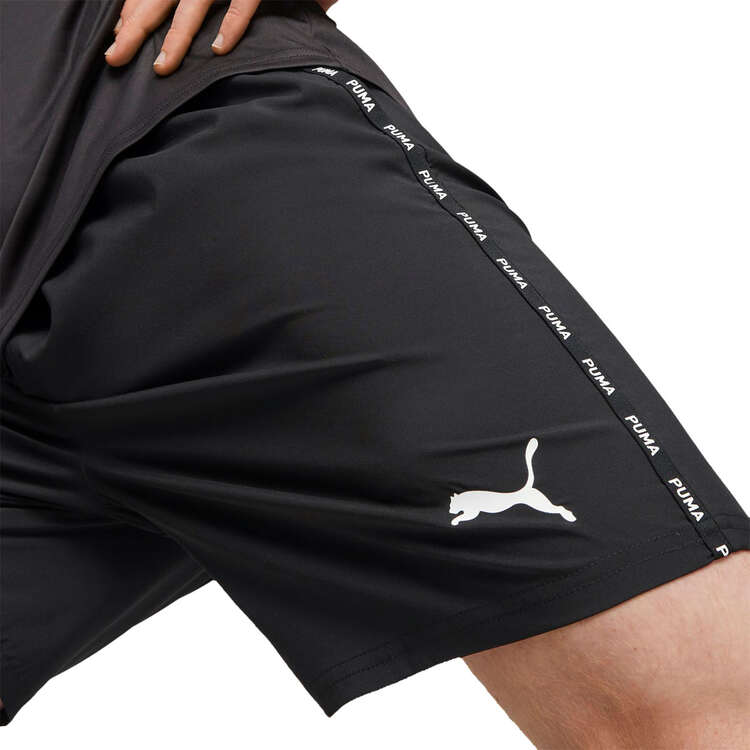 PUMA Mens Fit Taped 7 Inch Woven Shorts, Black, rebel_hi-res