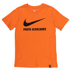 Perth Scorchers 2021/22 Kids Swoosh Tee, Orange, rebel_hi-res