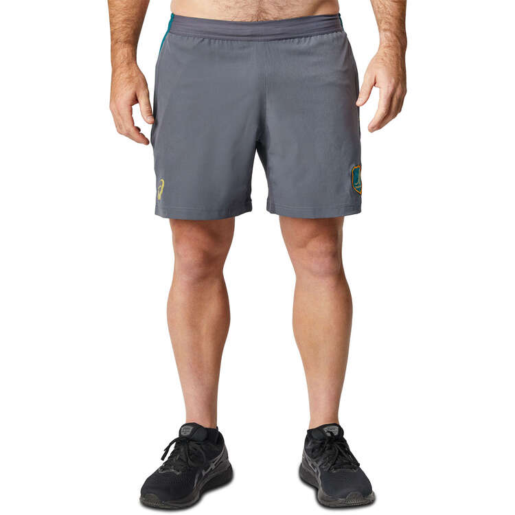 Wallabies 2023 Mens Gym Shorts, Grey, rebel_hi-res