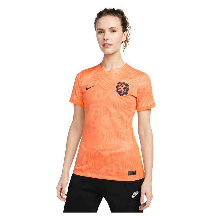 Nike Netherlands 2023 Womens Stadium Home Dri-FIT Football Jersey Orange XS, Orange, rebel_hi-res