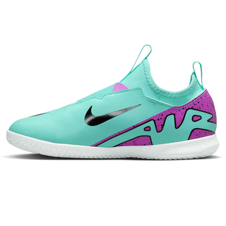 Nike Zoom Mercurial Vapor 15 Academy Kids Indoor Soccer Shoes Turquiose/Pink US 1, Turquiose/Pink, rebel_hi-res