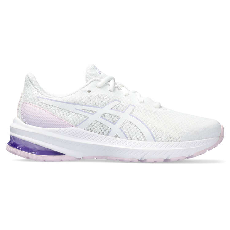 Asics GT 1000 12 GS Kids Running Shoes White/Purple US 1, White/Purple, rebel_hi-res