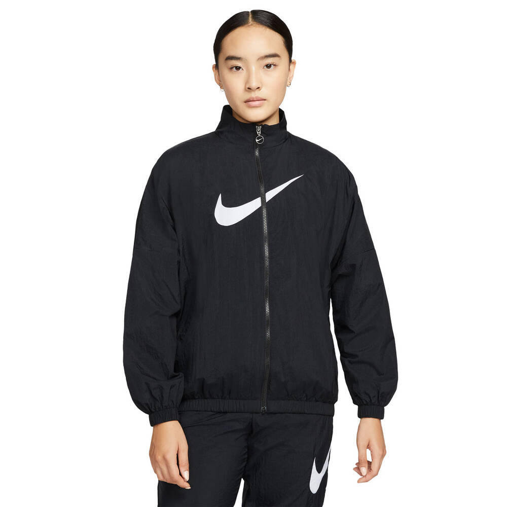 Nike Womens Sportswear Essential Woven Jacket Black L | Rebel Sport