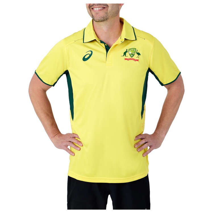 Cricket Australia Mens 2023/24 Replica ODI Home Shirt, Yellow, rebel_hi-res
