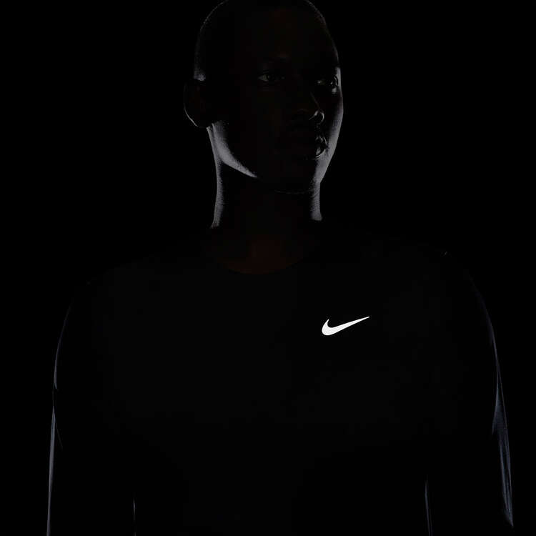Nike Mens Dri-FIT Miler Long Sleeve Running Top, Black, rebel_hi-res