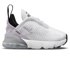 Nike Air Max 270 Toddlers Casual Shoes White/Purple US 2, White/Purple, rebel_hi-res