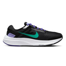 Nike Air Zoom Structure 24 Womens Running Shoes, Black/Green, rebel_hi-res