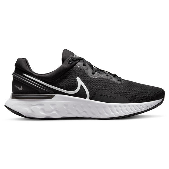 Nike React Miler 3 Mens Running Shoes, Black/White, rebel_hi-res