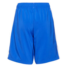 adidas Boys Essentials 3-Stripes Woven Shorts Blue/White 8, Blue/White, rebel_hi-res
