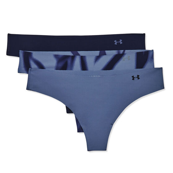 Under Armour Womens Pure Stretch Thongs, Blue, rebel_hi-res