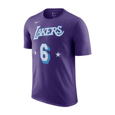 Nike Los Angeles Lakers Lebron James City Mixtape NBA Mens Tee Purple S, Purple, rebel_hi-res