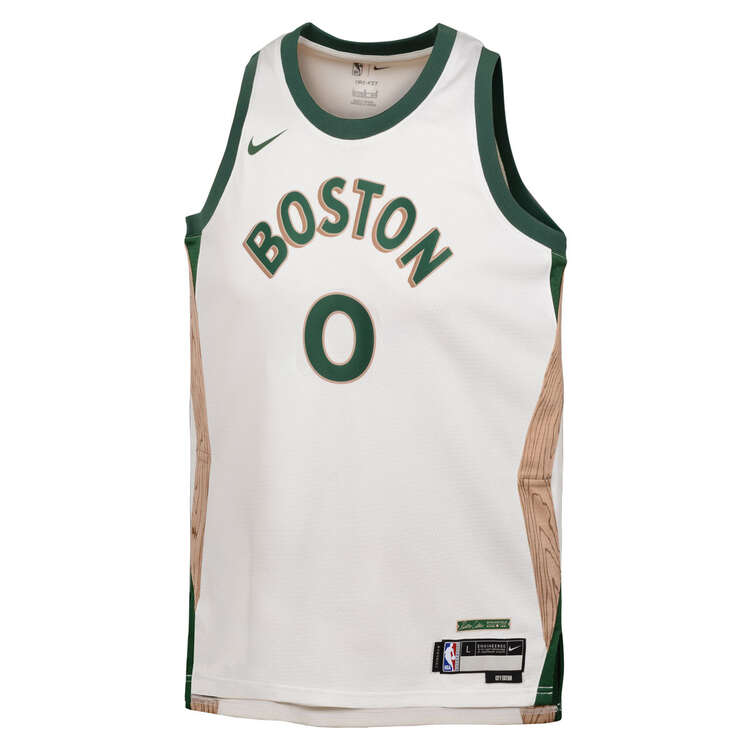 Nike Youth Boston Celtics Jayson Tatum 2023/24 City Basketball Jersey White S, White, rebel_hi-res
