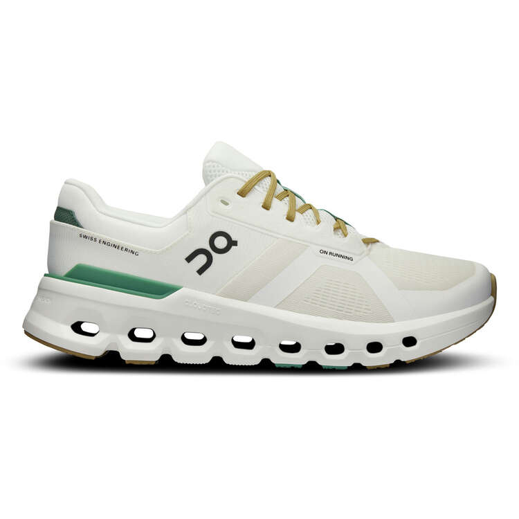 On Cloudrunner 2 Mens Running Shoes White/Green US 8, White/Green, rebel_hi-res