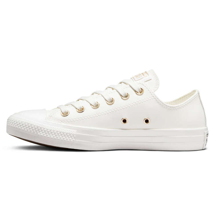 Converse Chuck Taylor All Star Synthetic Leather Womens Casual Shoes White/ Gold US 8 | Rebel Sport
