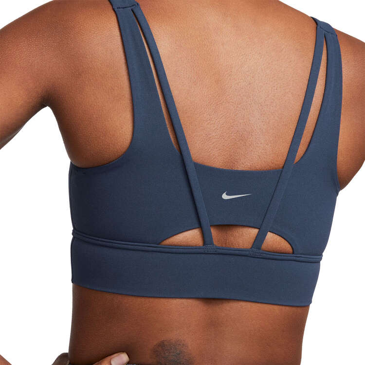 Nike Womens Alate Ellipse Medium-Support Padded Longline Sports Bra, Blue, rebel_hi-res