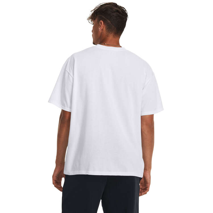 Under Armour Mens UA Arch Oversized Heavyweight Tee, White, rebel_hi-res