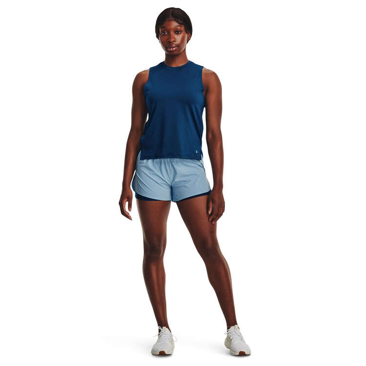 Under Armour Womens Flex Woven 2 in 1 Shorts, Blue, rebel_hi-res