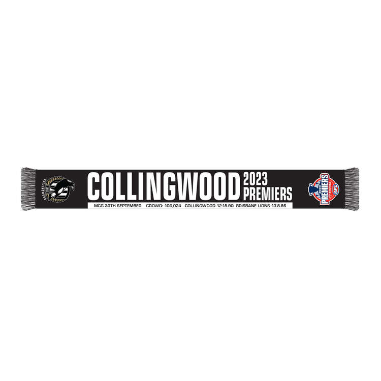 Collingwood Magpies 2023 Premiership Scarf, , rebel_hi-res
