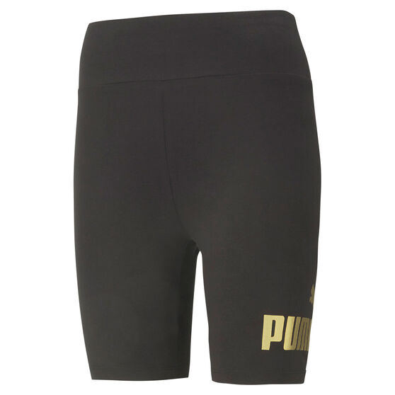 Puma Womens Essentials+ Metallic Shorts Black XS, Black, rebel_hi-res
