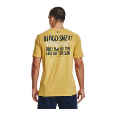 Under Armour Project Rock Blood Sweat Respect Mens Tee Yellow S, Yellow, rebel_hi-res