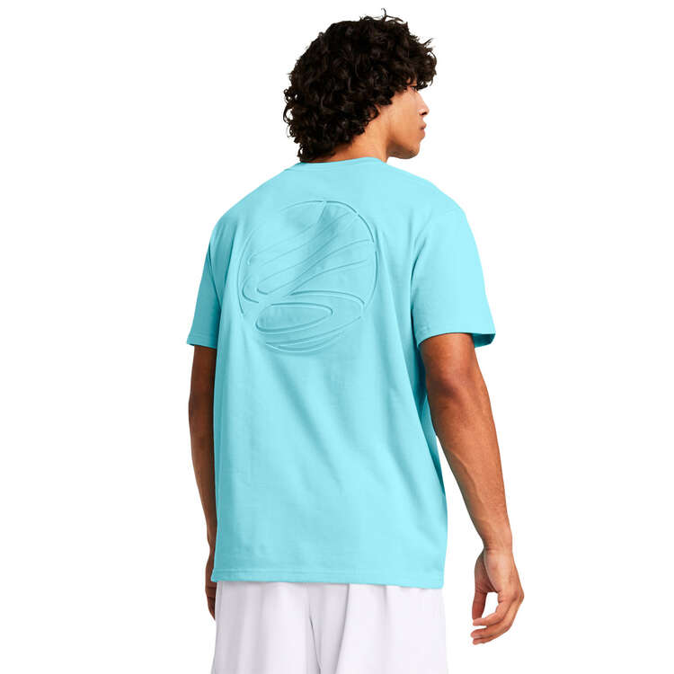 Under Armour Mens Curry Heavyweight Tee, Blue, rebel_hi-res