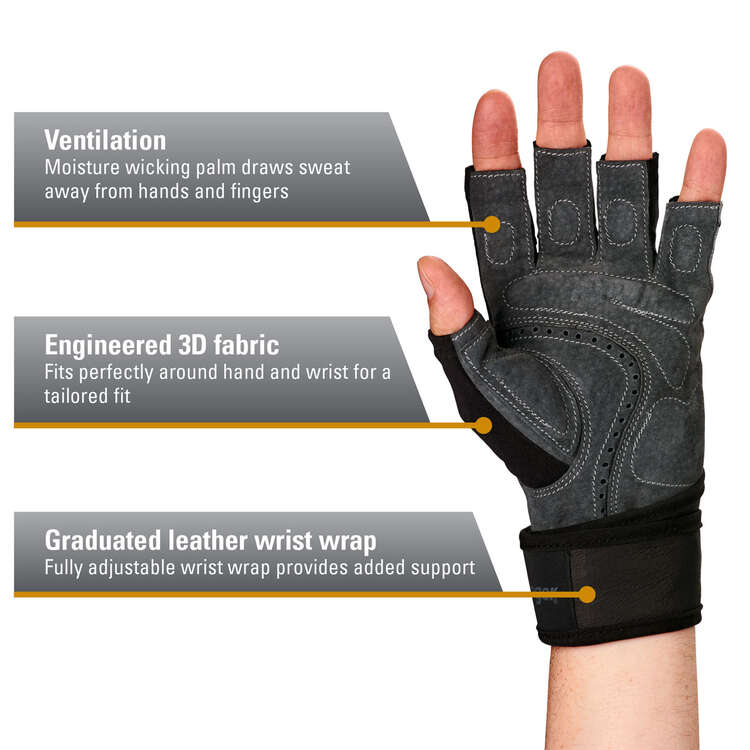 Harbinger BioFlex Elite Wrist Wrap Glove Grey S, Grey, rebel_hi-res