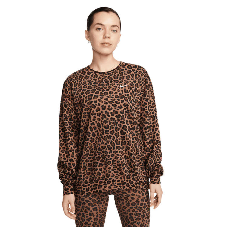 Nike Womens Dri-FIT Get Fit Leopard Print Sweatshirt