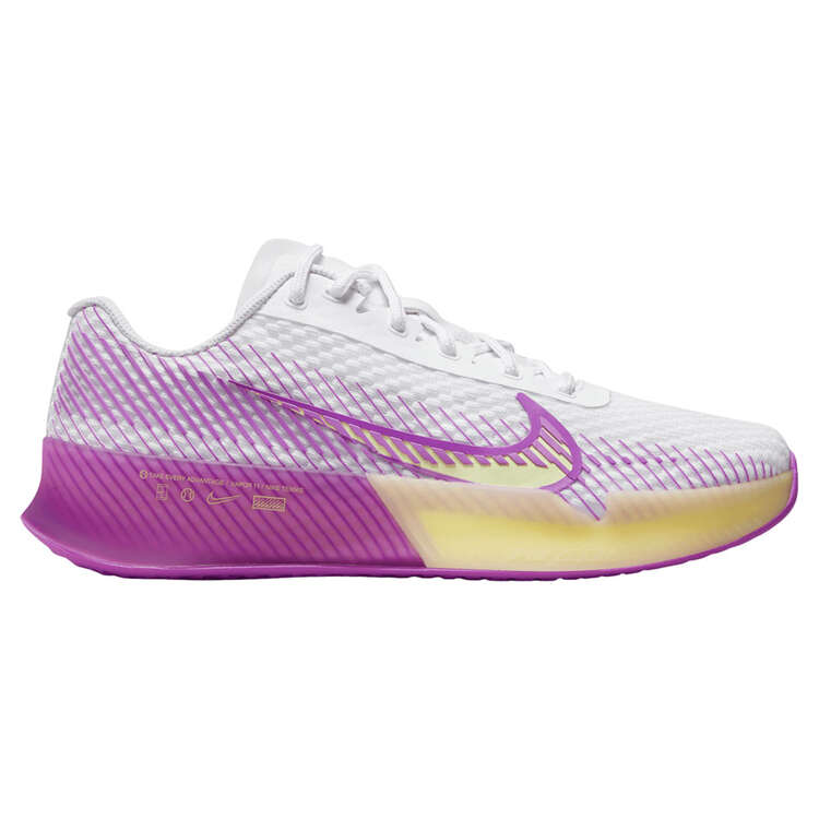 NikeCourt Air Zoom Vapor 11 Womens Hard Court Tennis Shoes White/Purple US 7, White/Purple, rebel_hi-res