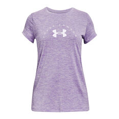 Under Armour Girls Tech Twist Arch Tee, Lilac, rebel_hi-res