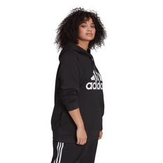 adidas Womens Essentials Logo Fleece Hoodie Plus Black 1X, Black, rebel_hi-res