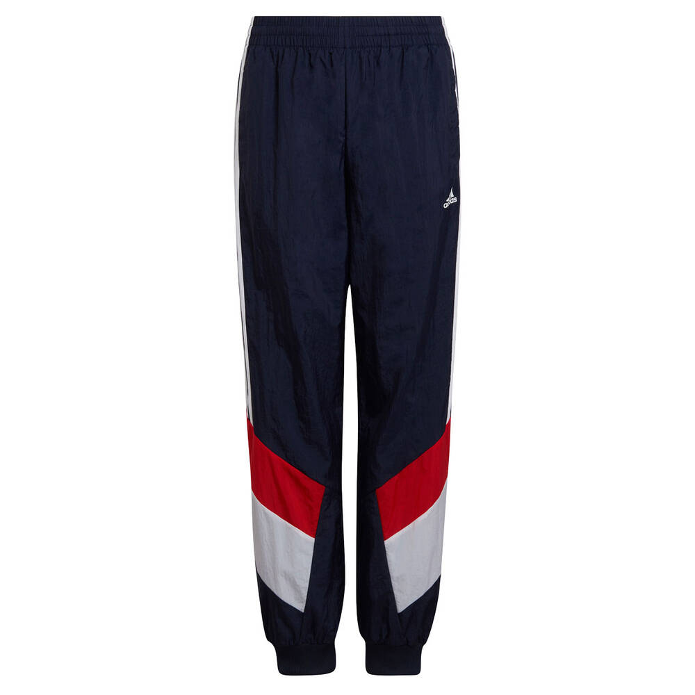 adidas Boys Colorblock Woven Pants Blue/White 10 | Rebel Sport
