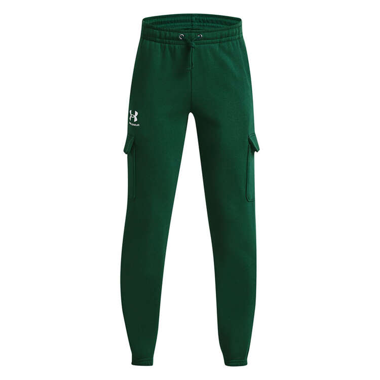 Under Armour Boys Essentials Fleece Cargo Jogger Pants Green XS, Green, rebel_hi-res