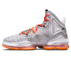 Nike LeBron 19 Basketball Shoes, White/Orange, rebel_hi-res