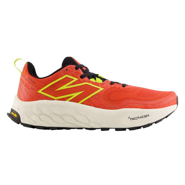 New Balance Fresh Foam X Hierro v8 Mens Trail Running Shoes, Red/Yellow, rebel_hi-res