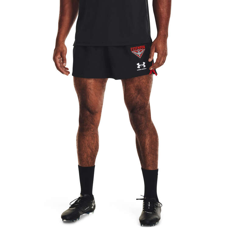 Essendon Bombers 2023 Mens Run Shorts Black 3XL, Black, rebel_hi-res