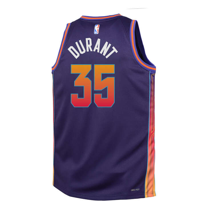 Nike Phoenix Suns Kevin Durant 2023/24 City Edition Kids Basketball Jersey, Purple, rebel_hi-res