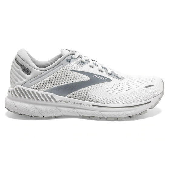 Brooks Adrenaline GTS 22 Womens Running Shoes, White/Silver, rebel_hi-res