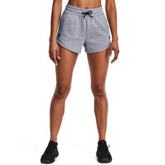 Under Armour Womens Project Rock Fleece Shorts Grey XS, Grey, rebel_hi-res