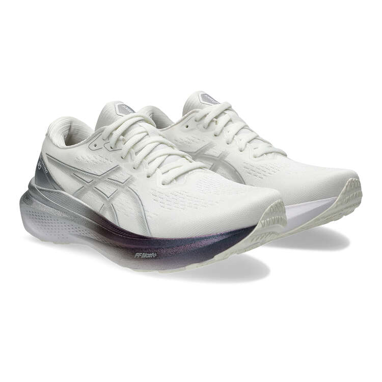 Asics GEL Kayano 30 Platinum Womens Running Shoes, White/Silver, rebel_hi-res