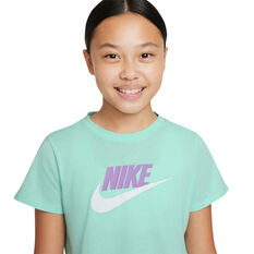 Nike Sportswear Girls Futura Crop Tee, Mint, rebel_hi-res