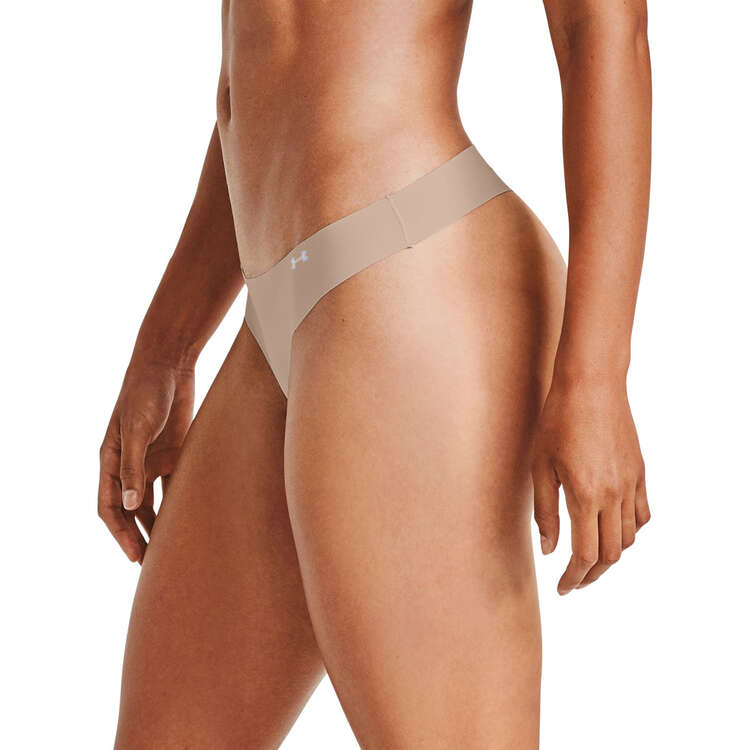Under Armour Womens Pure Stretch Thong Briefs 3 Pack, Multi, rebel_hi-res