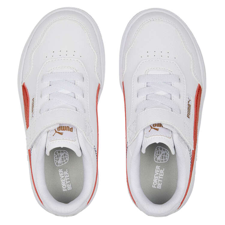 Puma Court Ultra PS Kids Casual Shoes, White/Red, rebel_hi-res